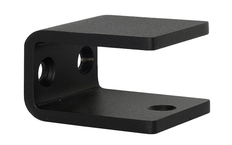 Design trapleuning zwart rechthoekig plat - 100 cm + 2 houders